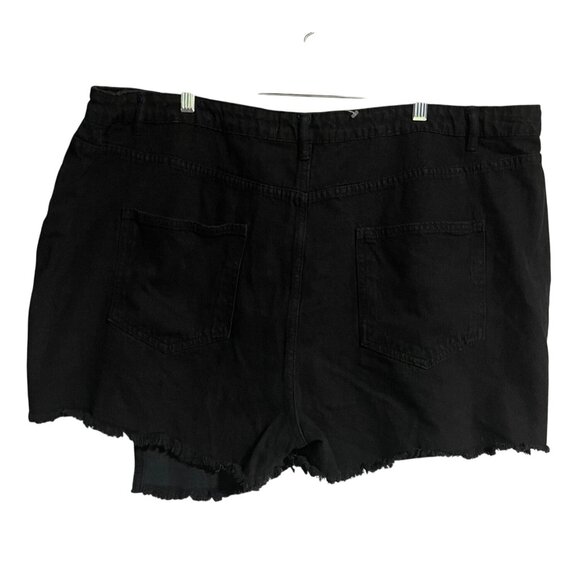 Black High-Rise Frayed Hem Denim Skort By Highway Jeans Size 24 Plus Size - Picture 3 of 7